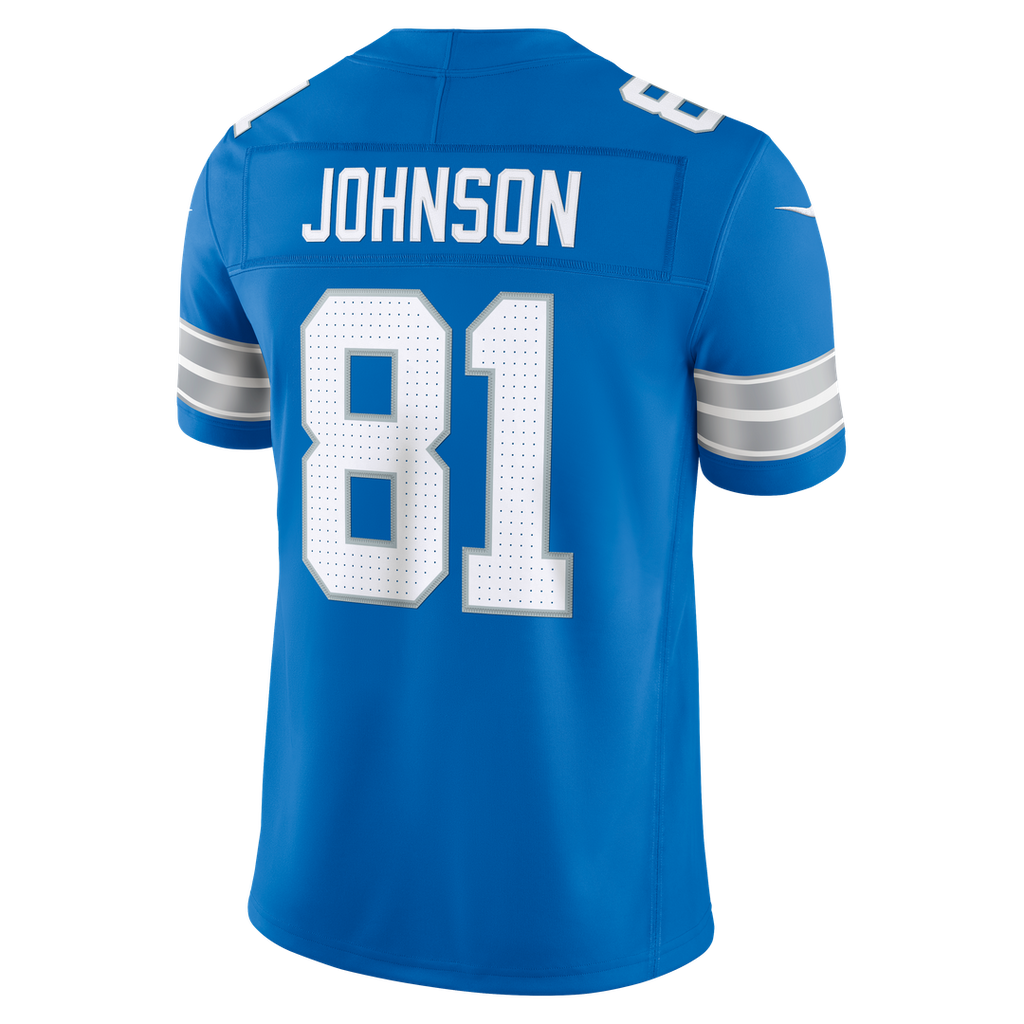 Men's Detroit Lions Calvin Johnson Blue Vapor F.U.S.E. Stitched Retired