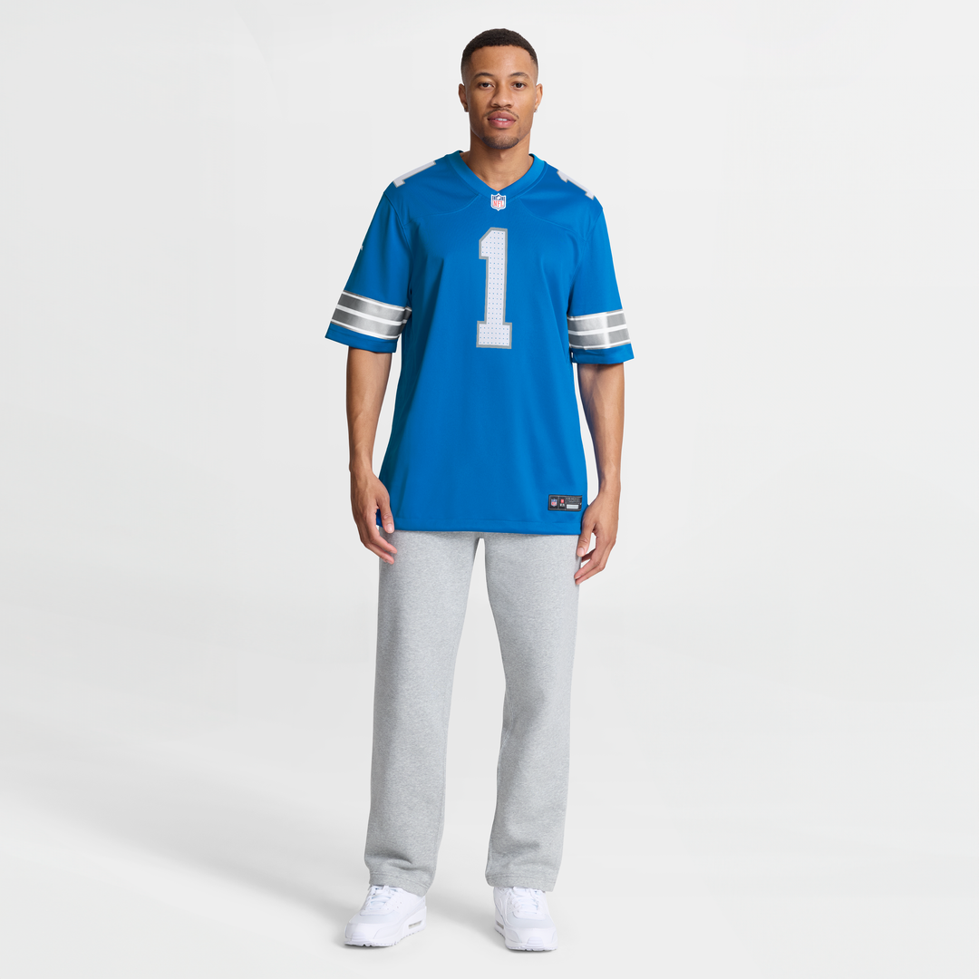 Men's Detroit Lions Number 1 Dad Blue