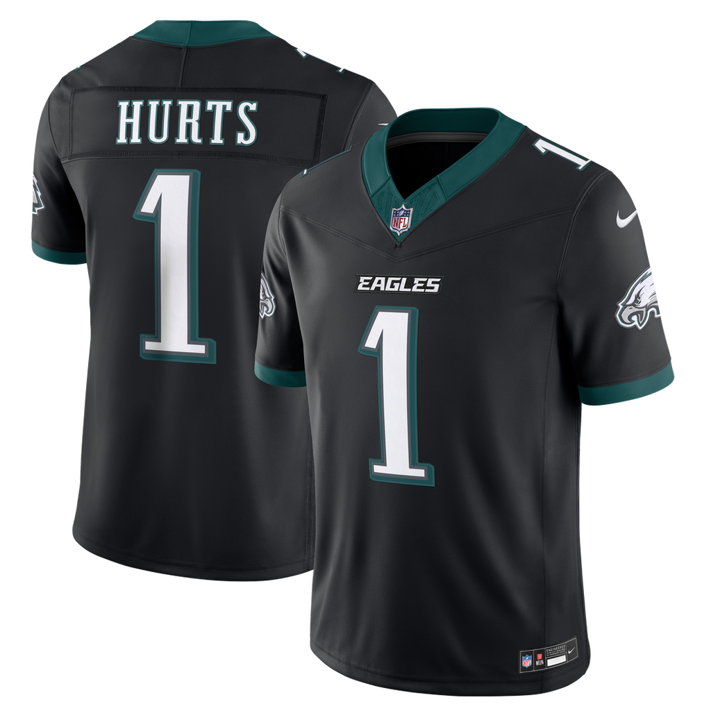 Men's Philadelphia Eagles Jalen Hurts Midnight Green Team Vapor F.U.S.E. Stitched
