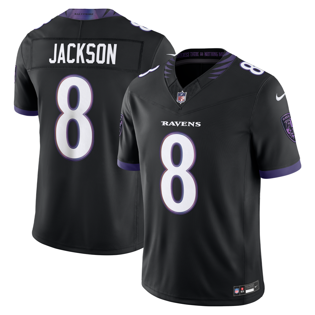 Men's Baltimore Ravens Lamar Jackson Purple Team Vapor F.U.S.E. Stitched