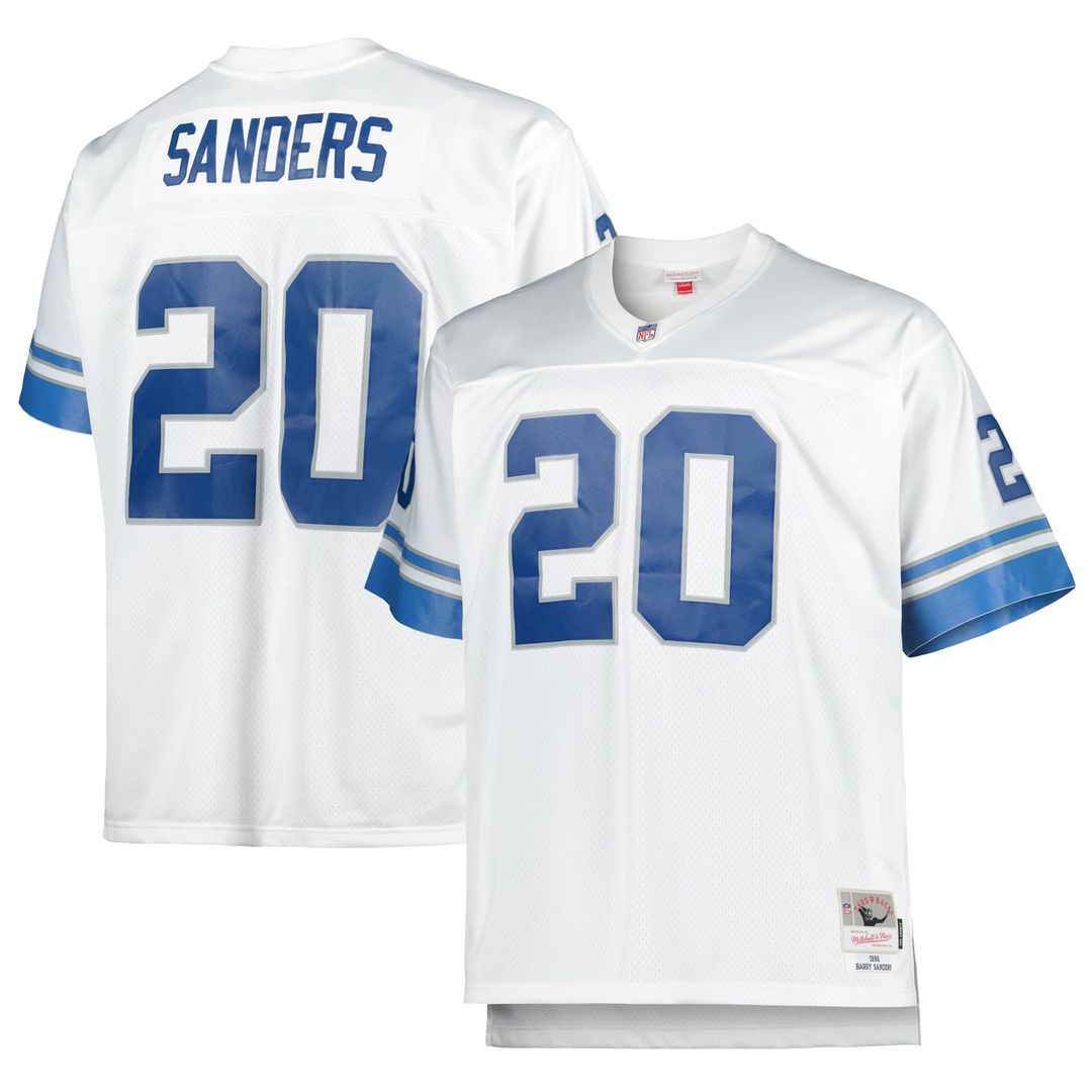 Men's Detroit Lions Barry Sanders Blue Big & Tall 1996 Retired Player Replica Jersey