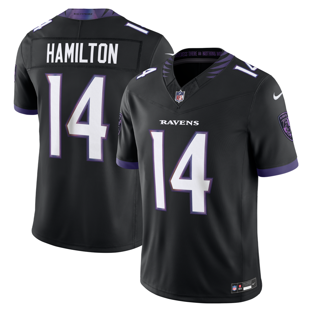 Men's Baltimore Ravens Kyle Hamilton Purple Team Vapor F.U.S.E. Stitched