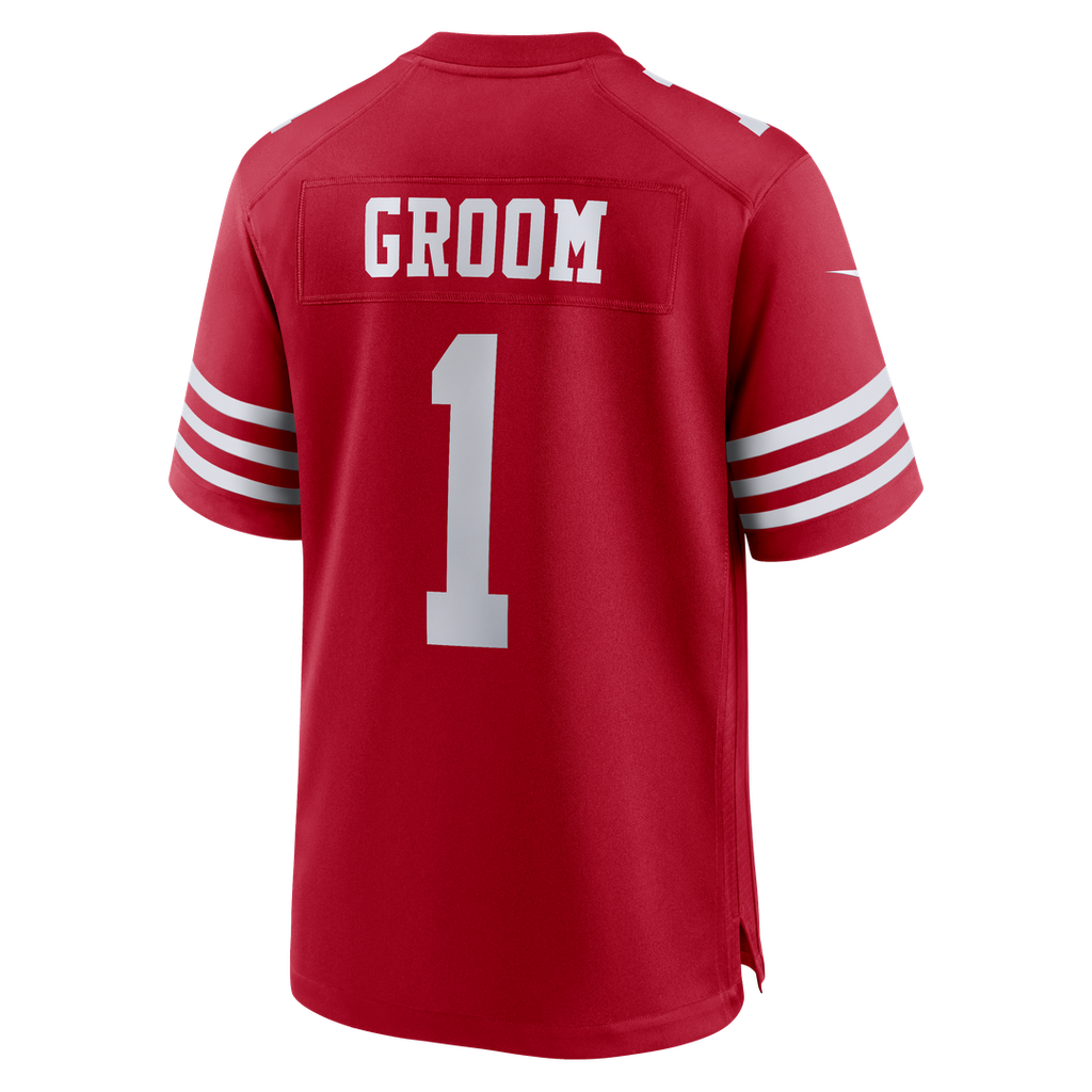 Men's San Francisco 49ers Number 1 Groom Scarlet
