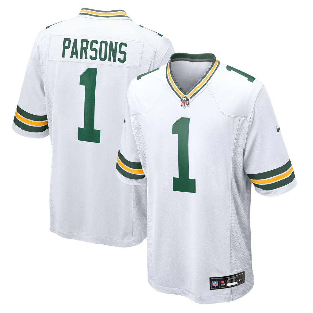 Men's Green Bay Packers Micah Parsons White Game Player Jersey