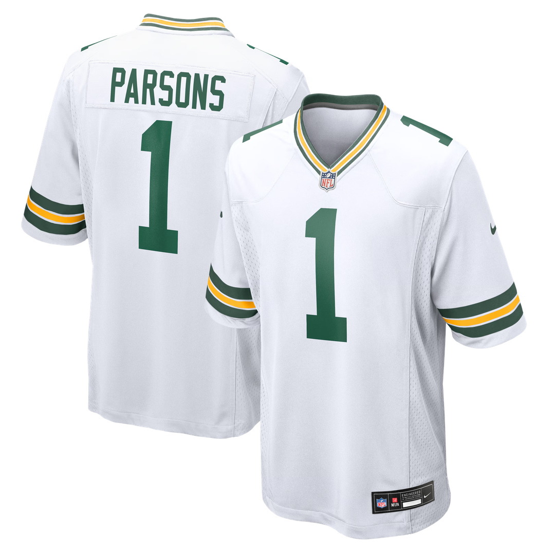 Men's Green Bay Packers Micah Parsons White Game Player Jersey