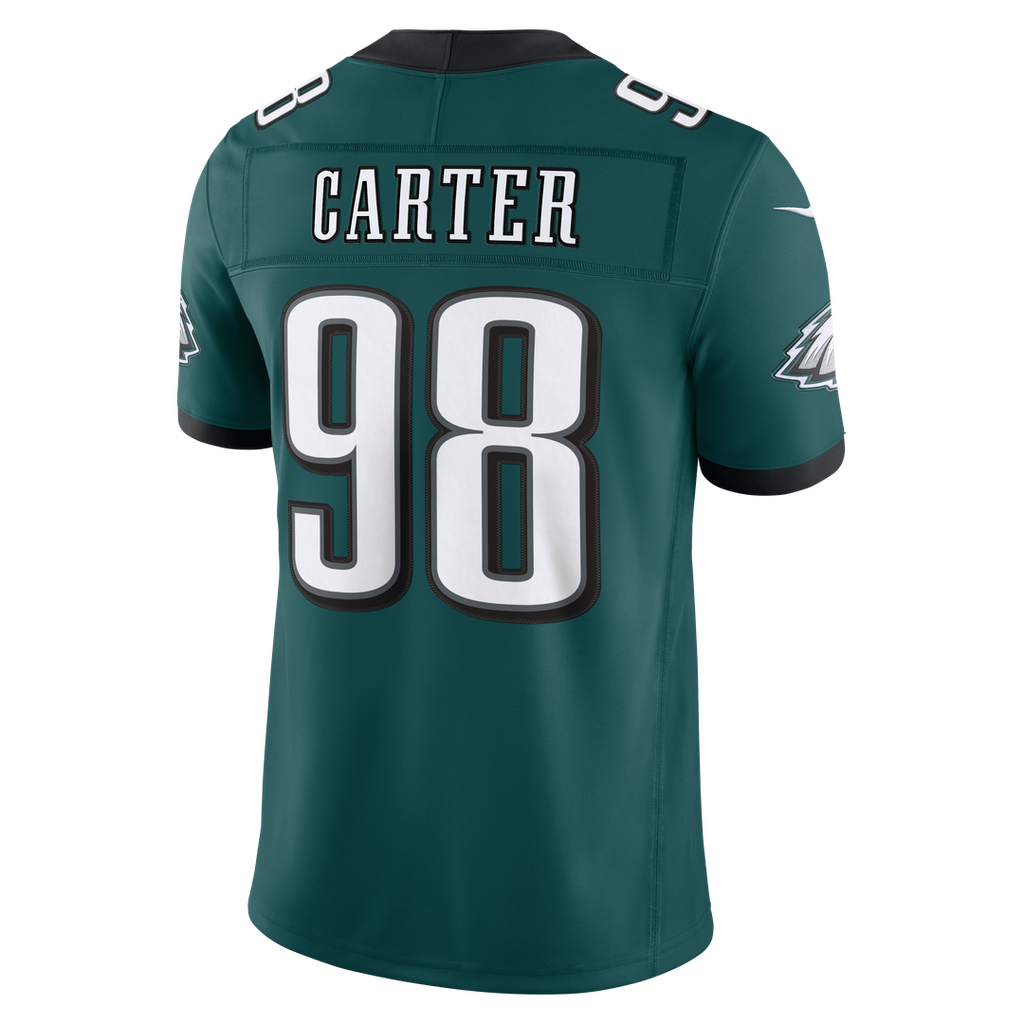 Men's Philadelphia Eagles Jalen Carter Midnight Green Team Vapor F.U.S.E. Stitched