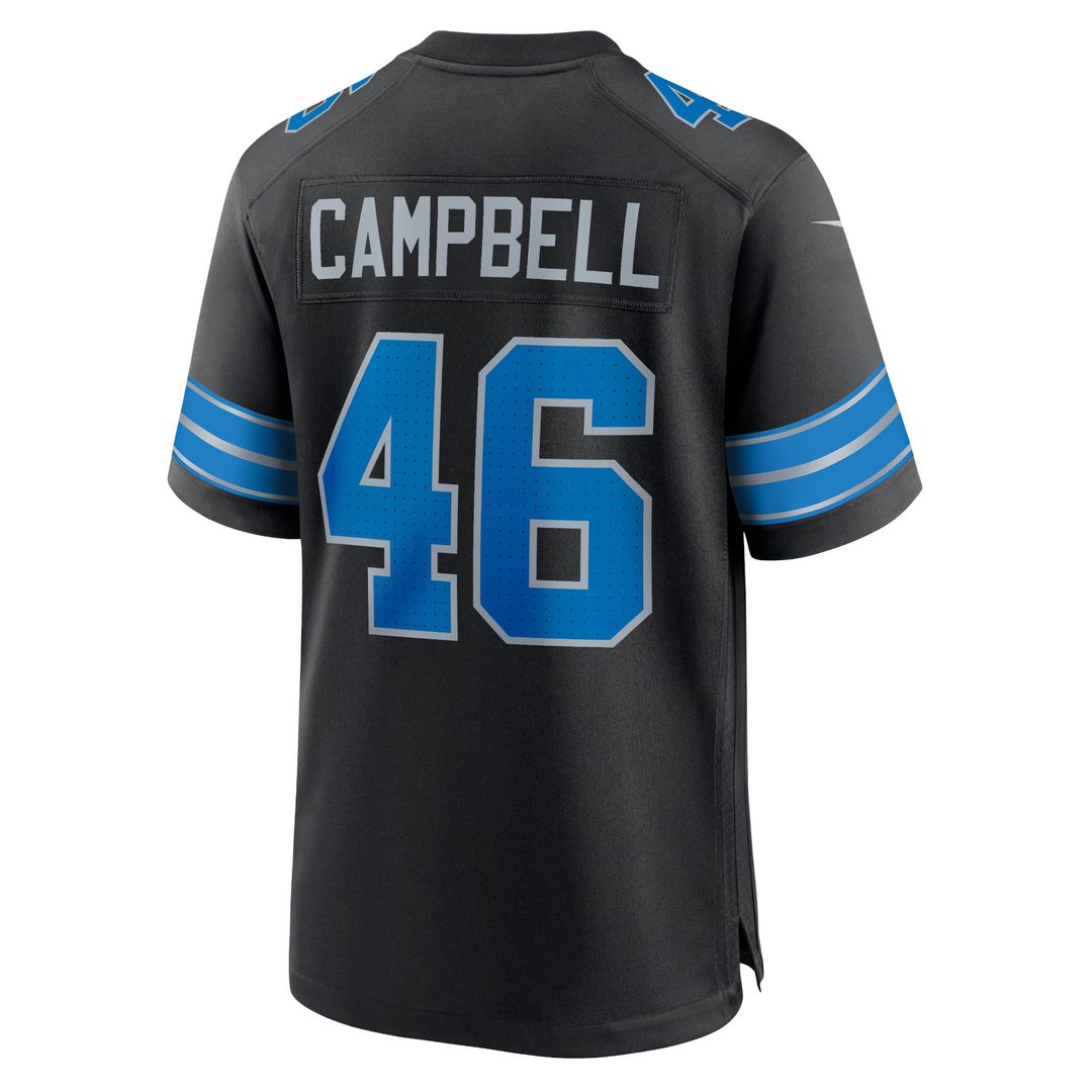 Men's Detroit Lions Jack Campbell Black 2nd Alternate