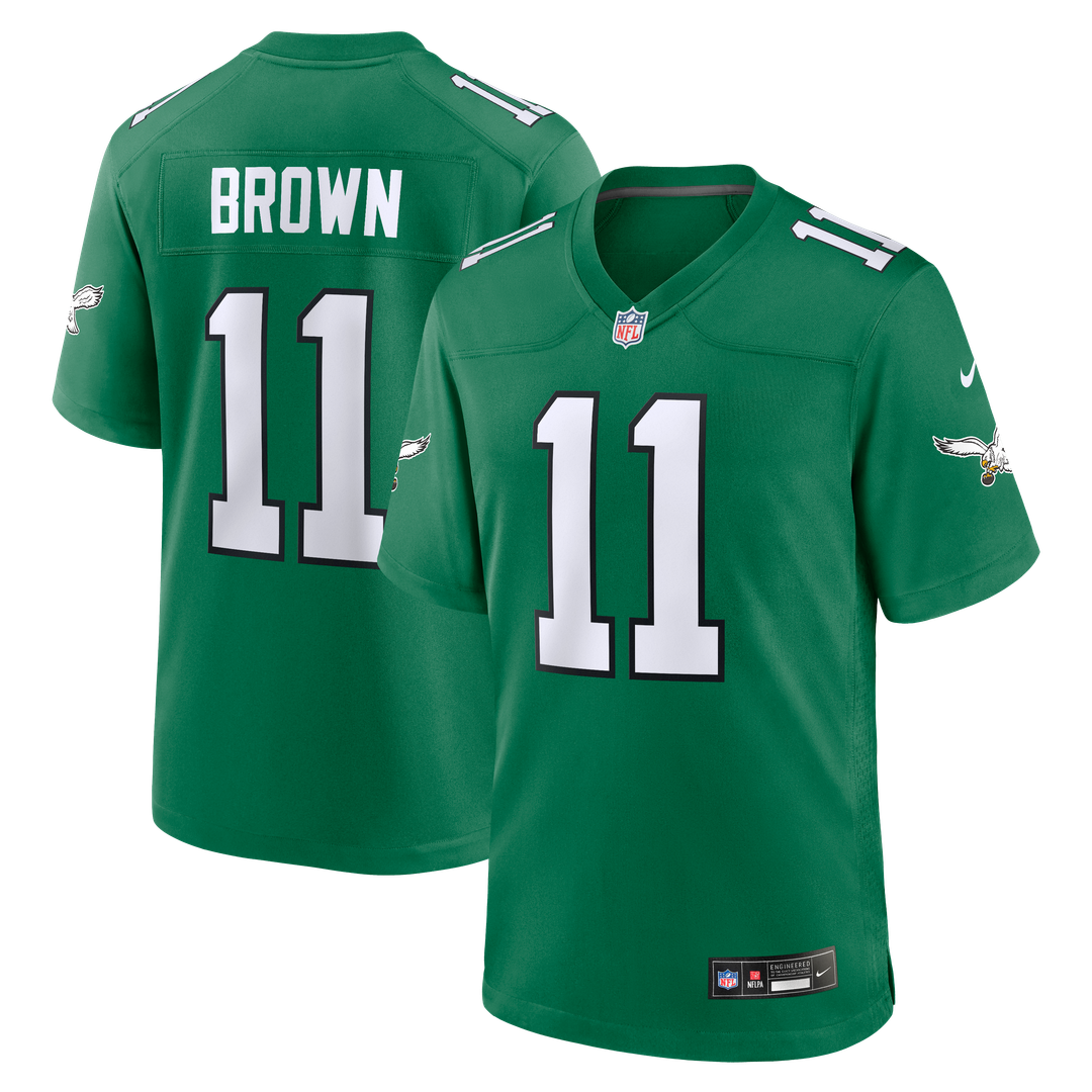 Men's Philadelphia Eagles A.J. Brown Kelly Green Alternate Game Player Jersey