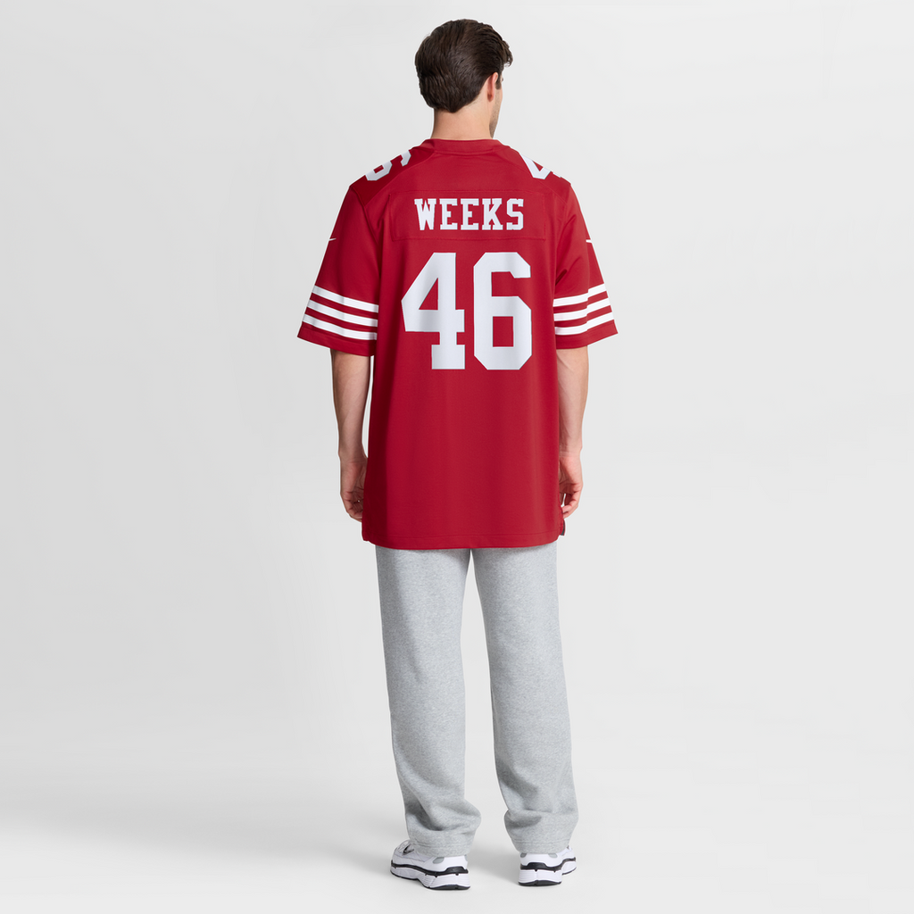 Men's San Francisco 49ers Jon Weeks Scarlet Team