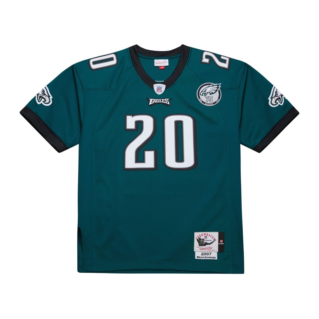 Men's Philadelphia Eagles Brian Dawkins Green 2007 Authentic Throwback Retired Player Jersey