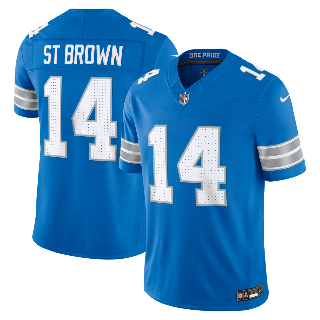 Men's Detroit Lions Amon-Ra St. Brown White Vapor F.U.S.E. Stitched