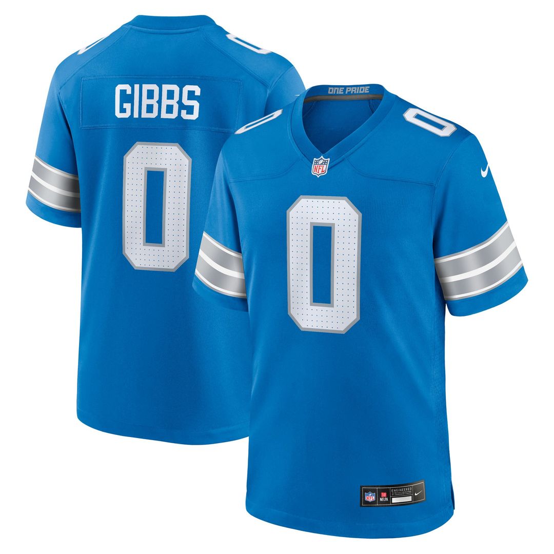 Men's Detroit Lions Jahmyr Gibbs Black 2nd Alternate Game Player Jersey