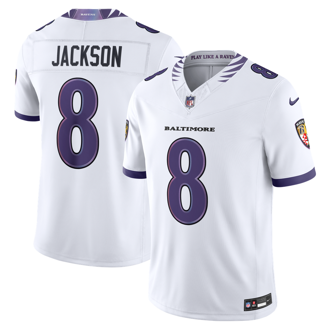 Men's Baltimore Ravens Lamar Jackson Purple Team Vapor F.U.S.E. Stitched