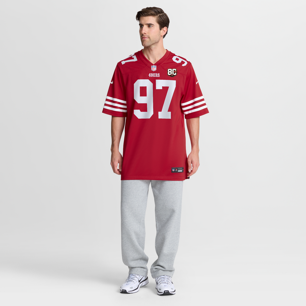 Men's San Francisco 49ers Nick Bosa Scarlet 80th Anniversary