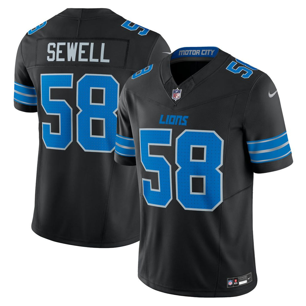 Men's Detroit Lions Penei Sewell Black Vapor F.U.S.E. Alternate