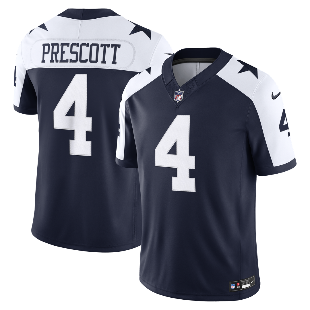 Men's Dallas Cowboys Dak Prescott Navy Alternate Vapor F.U.S.E. Stitched