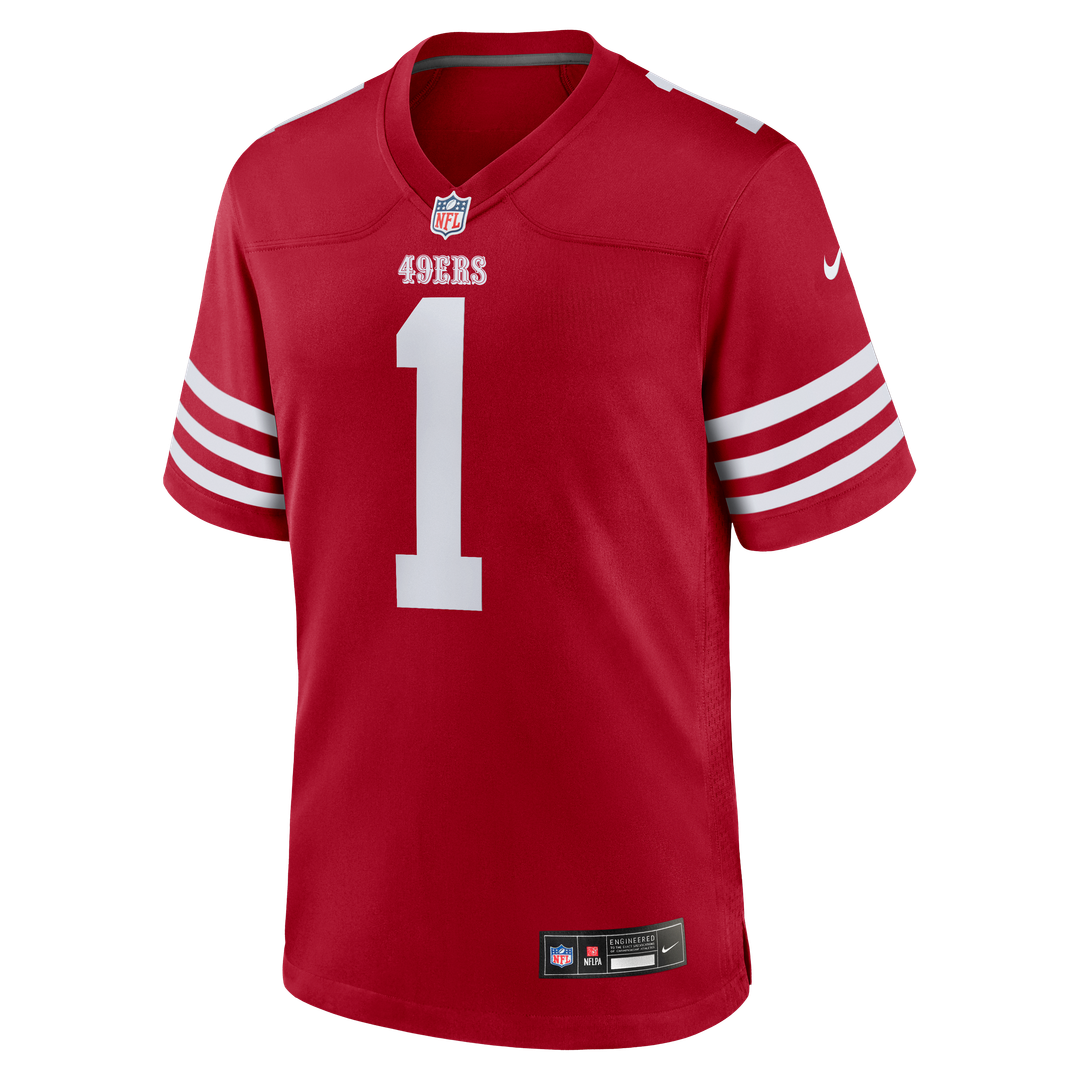 Men's San Francisco 49ers Number 1 Groom Scarlet