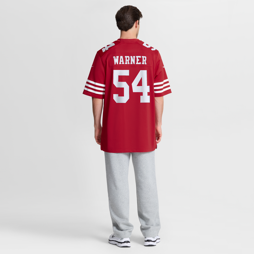 Men's San Francisco 49ers Fred Warner White 80th Anniversary