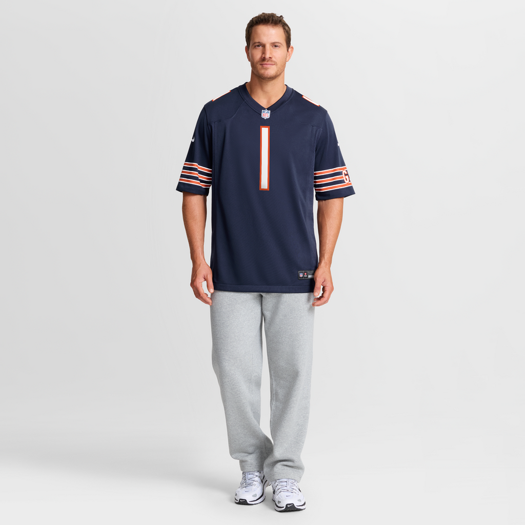 Men's Chicago Bears Number 1 Groom Navy