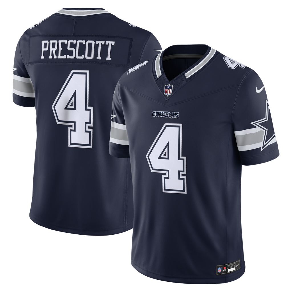 Men's Dallas Cowboys Dak Prescott Navy Team Vapor F.U.S.E. Stitched