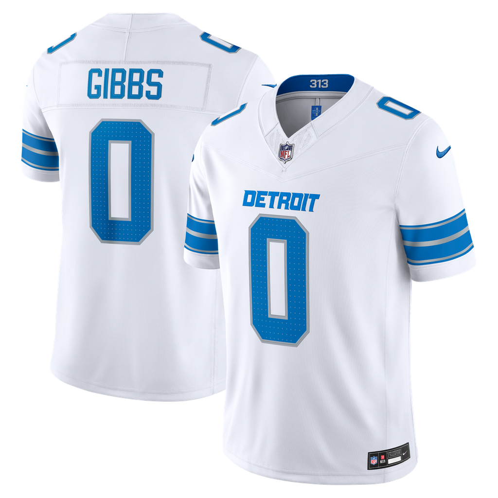 Men's Detroit Lions Jahmyr Gibbs Blue Team Vapor F.U.S.E. Stitched