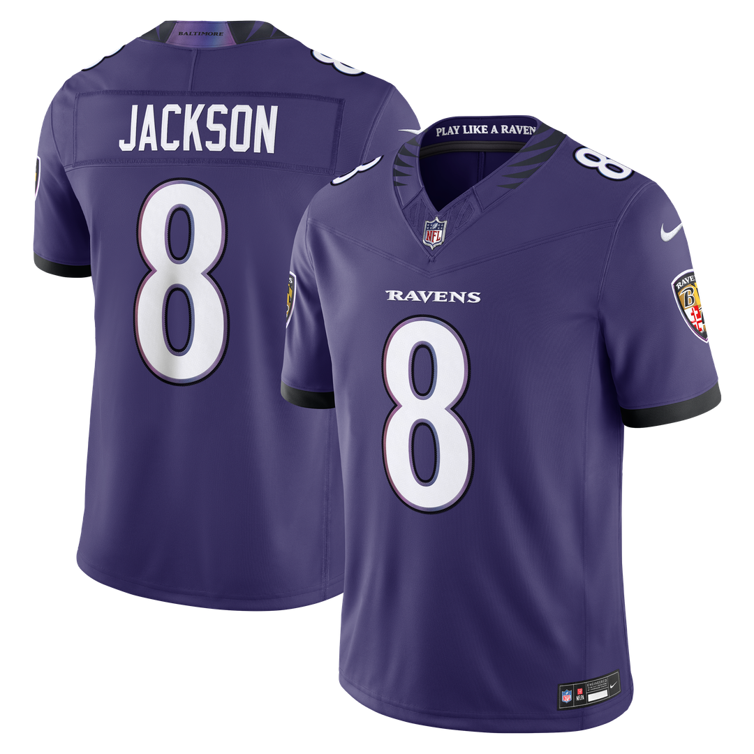 Men's Baltimore Ravens Lamar Jackson Black Alternate Alternate Vapor F.U.S.E. Stitched