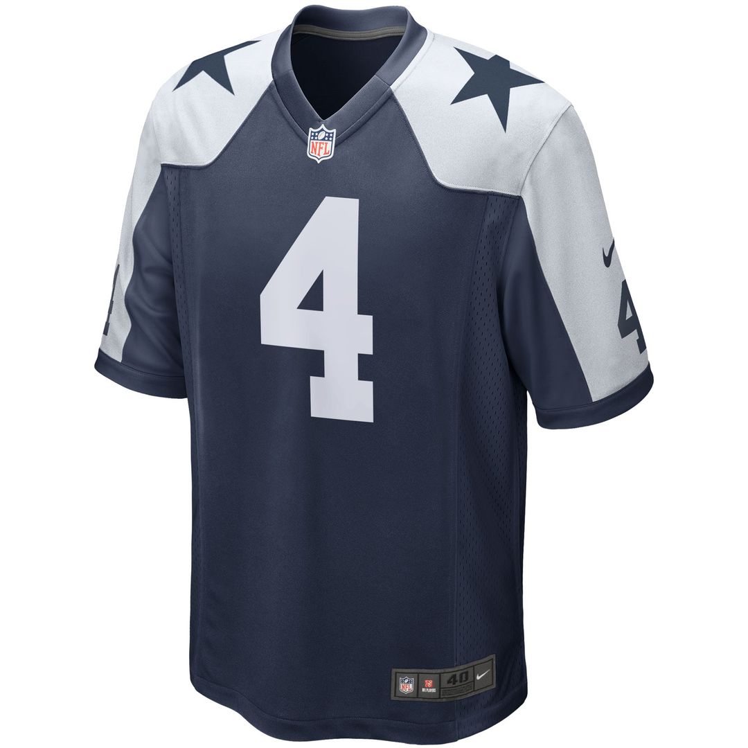 Men's Dallas Cowboys Dak Prescott Navy Alternate Game Team Jersey