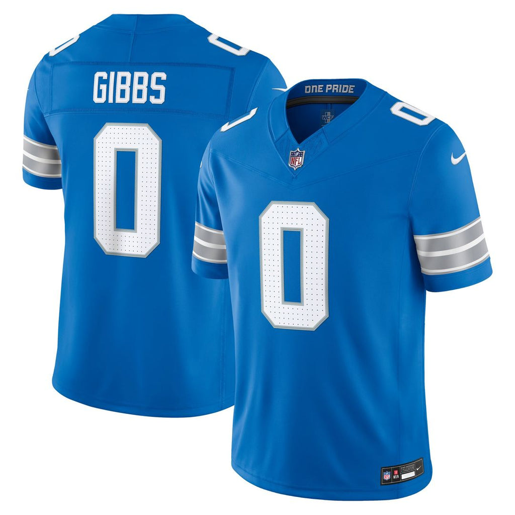 Men's Detroit Lions Jahmyr Gibbs Blue Team Vapor F.U.S.E. Stitched