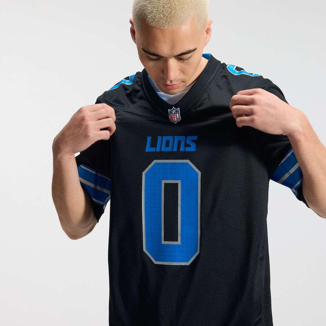 Men's Detroit Lions Jahmyr Gibbs White Game Player Jersey