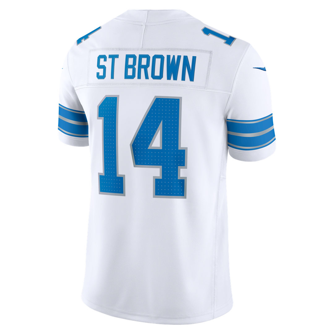 Men's Detroit Lions Amon-Ra St. Brown White Vapor F.U.S.E. Stitched