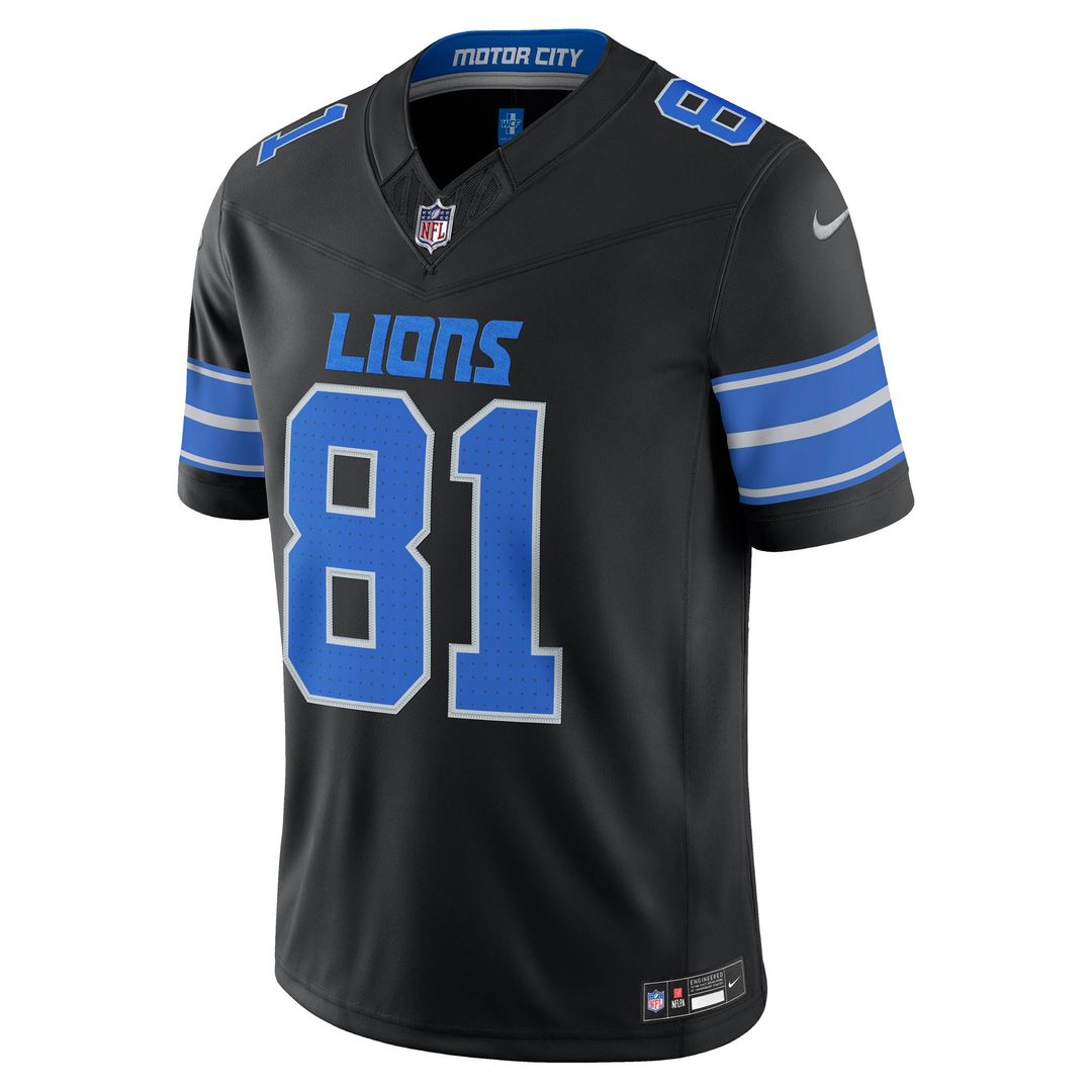Men's Detroit Lions Calvin Johnson Blue Vapor F.U.S.E. Stitched Retired