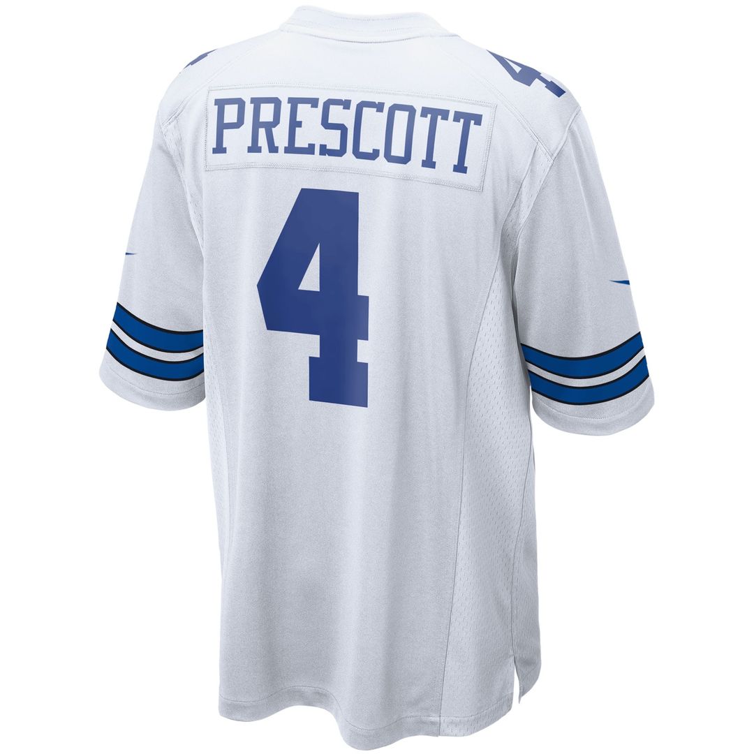 Men's Dallas Cowboys Dak Prescott White Game Team Jersey