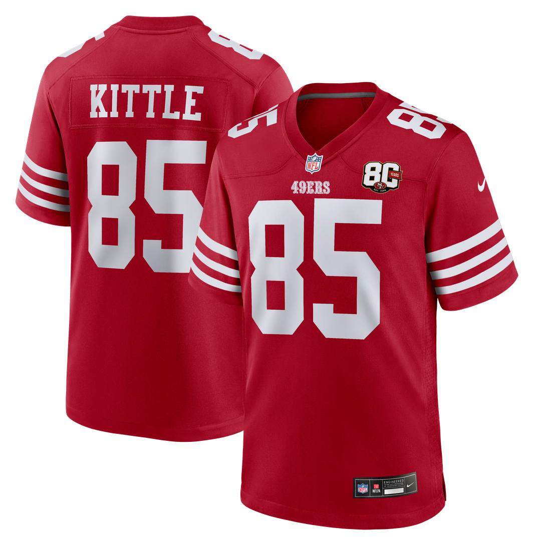 Men's San Francisco 49ers George Kittle White 80th Anniversary