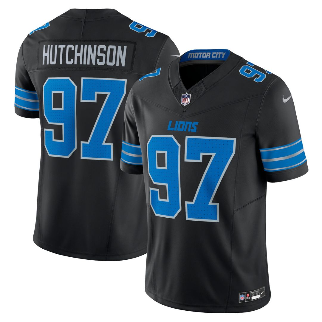Men's Detroit Lions Aidan Hutchinson Blue Vapor F.U.S.E. Alternate