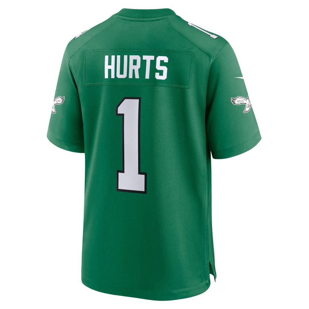 Men's Philadelphia Eagles Jalen Hurts Kelly Green Alternate Game Player Jersey