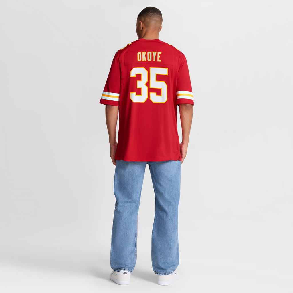 Men's Kansas City Chiefs Christian Okoye Red Game Retired Player Jersey