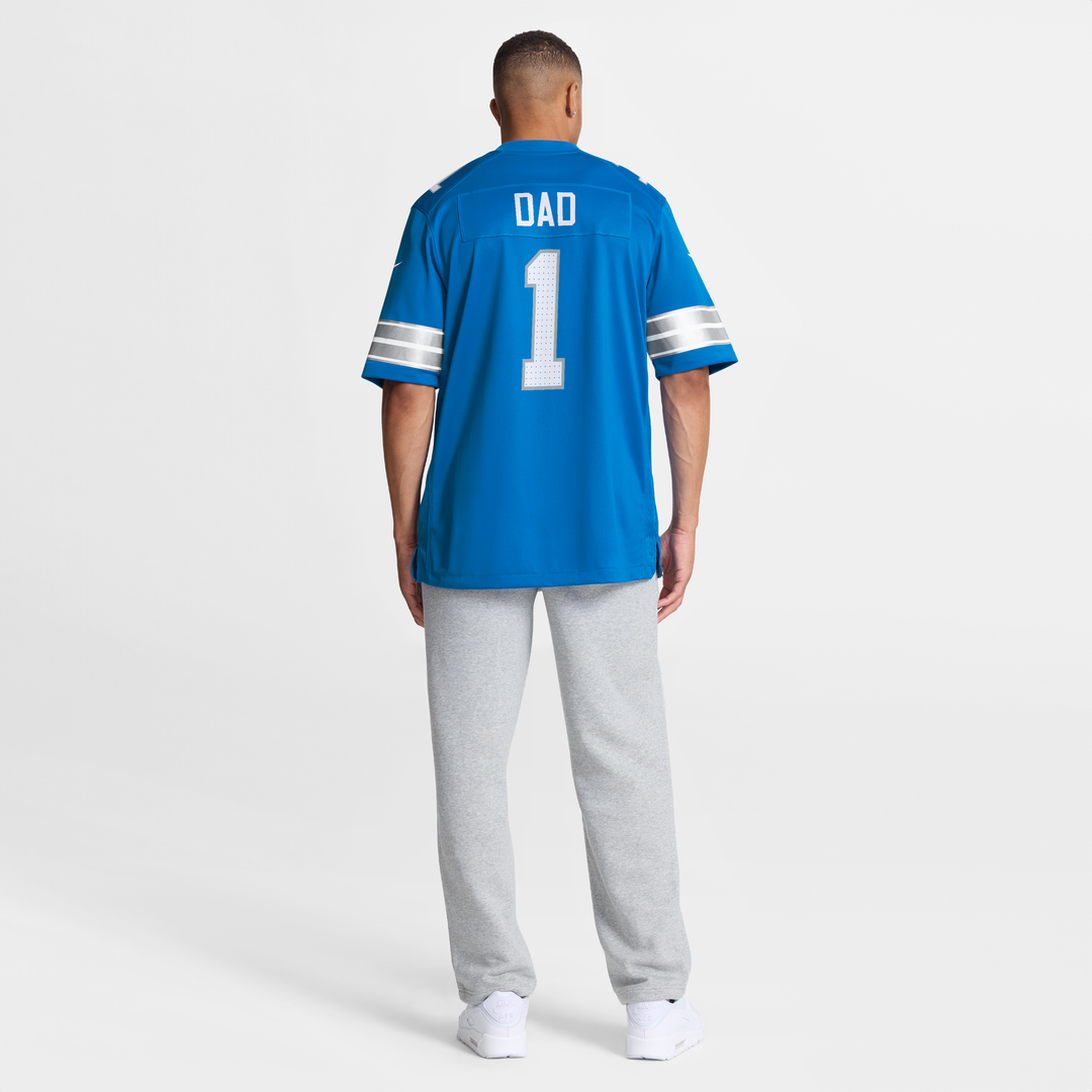 Men's Detroit Lions Number 1 Dad Blue