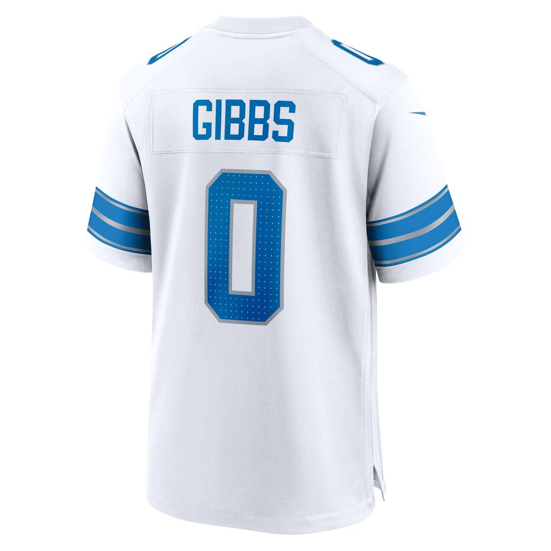 Men's Detroit Lions Jahmyr Gibbs White Game Player Jersey